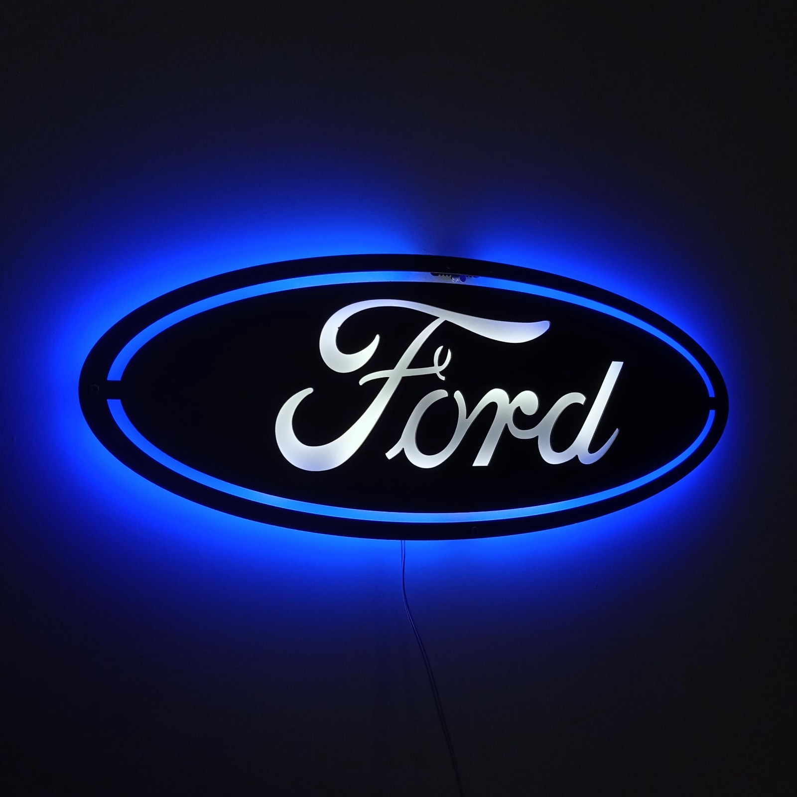 Metal LED Lighted Car Emblem Wall Decor, Garage Automotive Sign