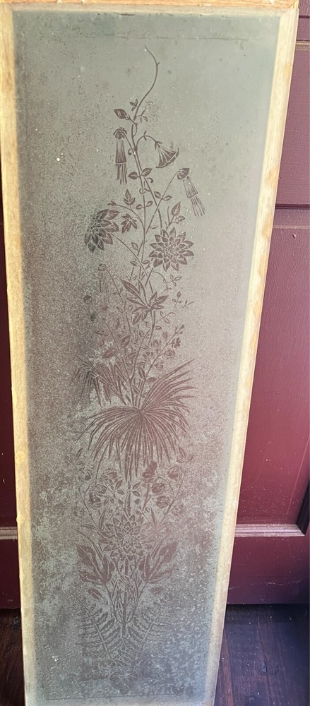 Nice clear etched floral stained glass window