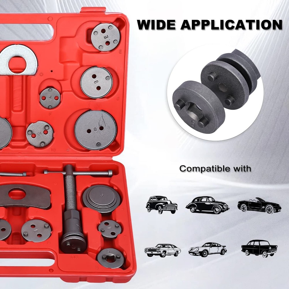 24 Pack Disc Brake Caliper Compressor Wind Back Tool Set Professional Tools Kit