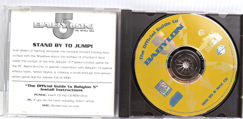 1997 BABYLON 5 Official Guide CD ROM PC Mac