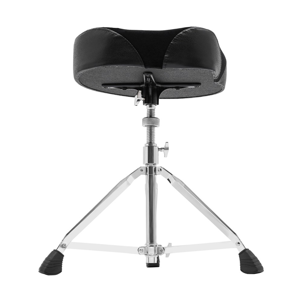 Adjustable Black Drum Stool with Thick Padded Seat for Comfort