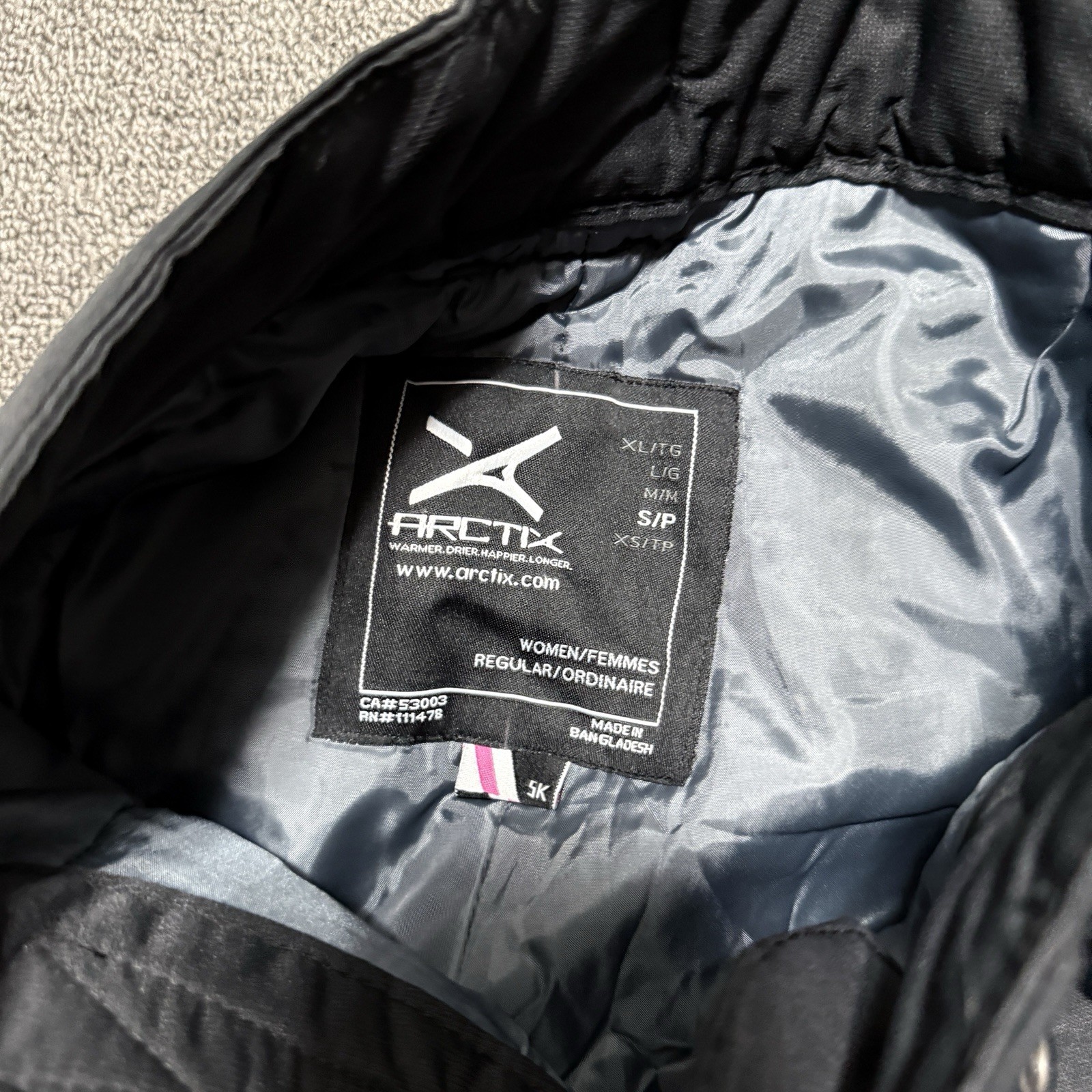 Arctix Women's Snow Pants Size Small Black 5K Insulated Regular Fit