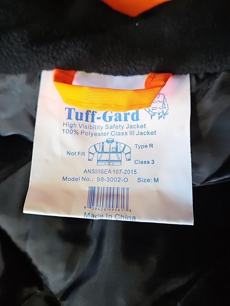 Tuff Guard Class 3 High Visibility Water Resistant Reflective Neon Work Jacket