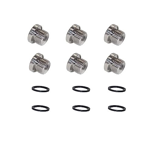 6pcs O2 sensor 304 Stainless Steel Inner Hex Head Pipe Fitting Plug Bung