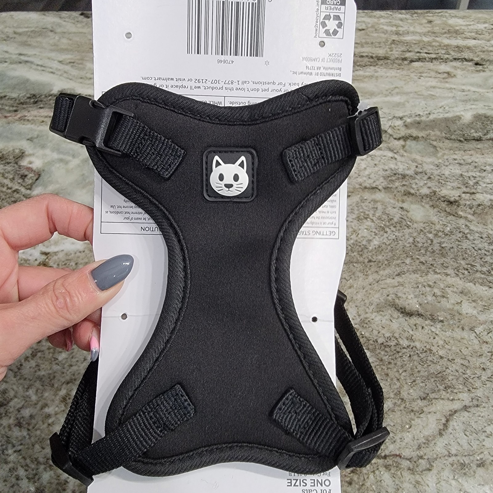 Vibrant Life Mesh Cat Harness & Leash Set Black Adjustable One Size 8-15 Lbs New