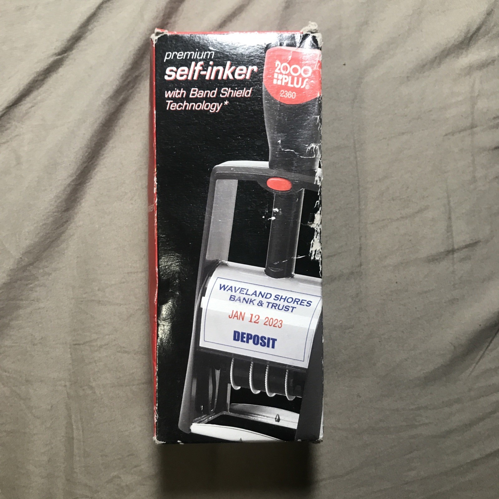 Used 2000 Plus Classic Line Premium Self Inker Date Stamp Black /open Box