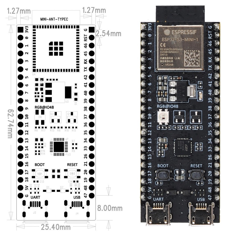 ESP32-S3-DevKitM-1-N8 ESP32 Development Board ESP32-S3-MINI-1 WiFi Module