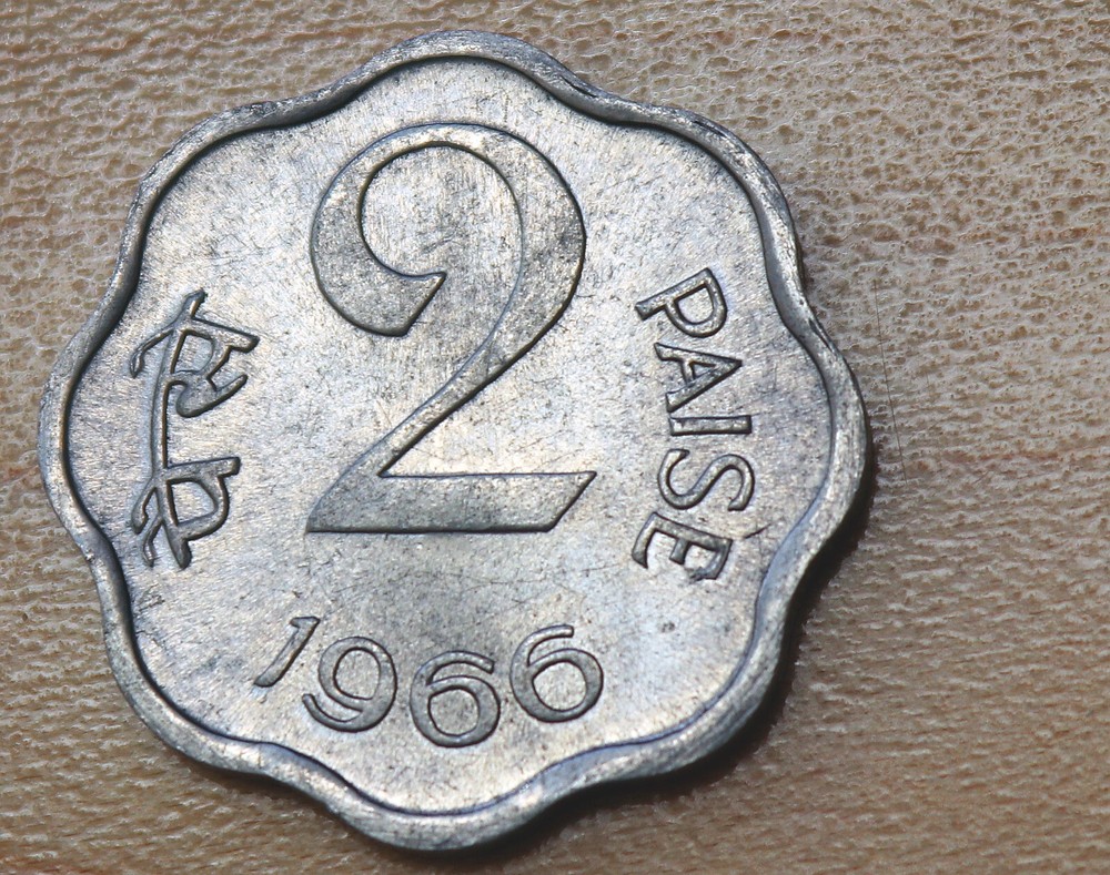 1966 India 2 Paise Calcutta Mint