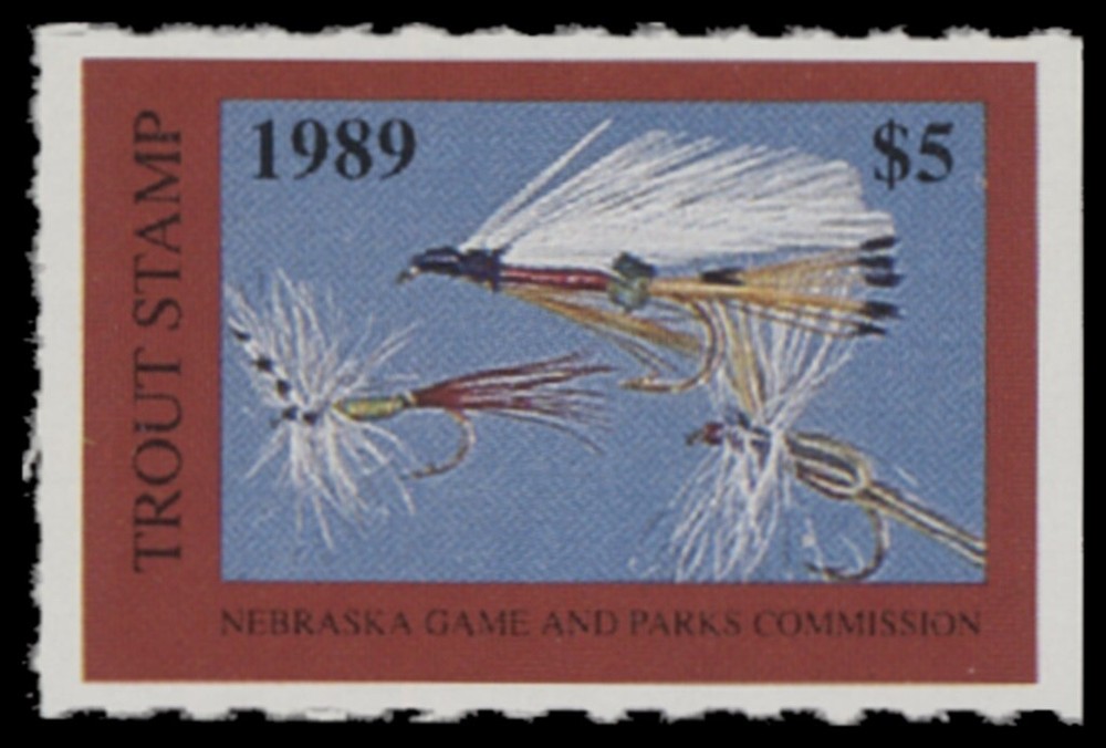 1989  Nebraska Trout Stamp Mint Never Hinged