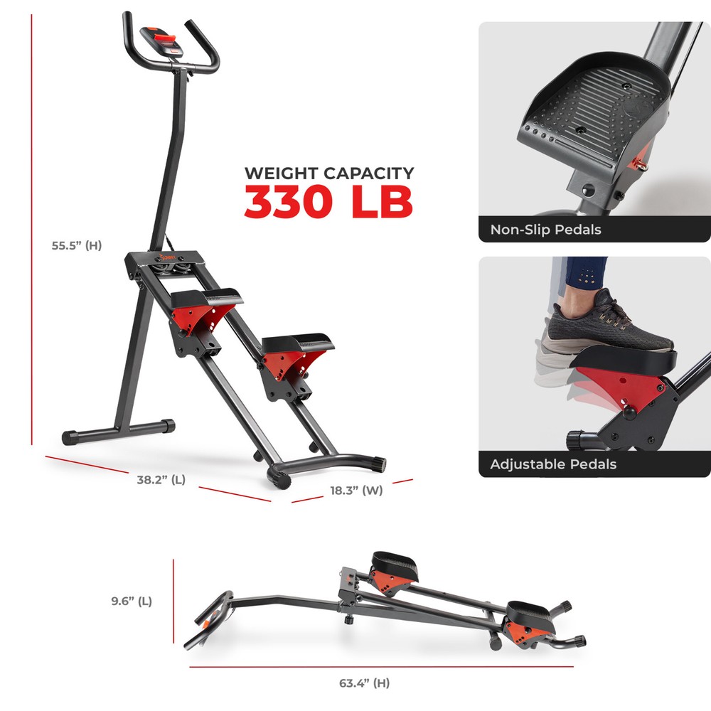 Foldable Smart Cardio Adjustable Step Climber Strength Core Home Workout 330 lbs