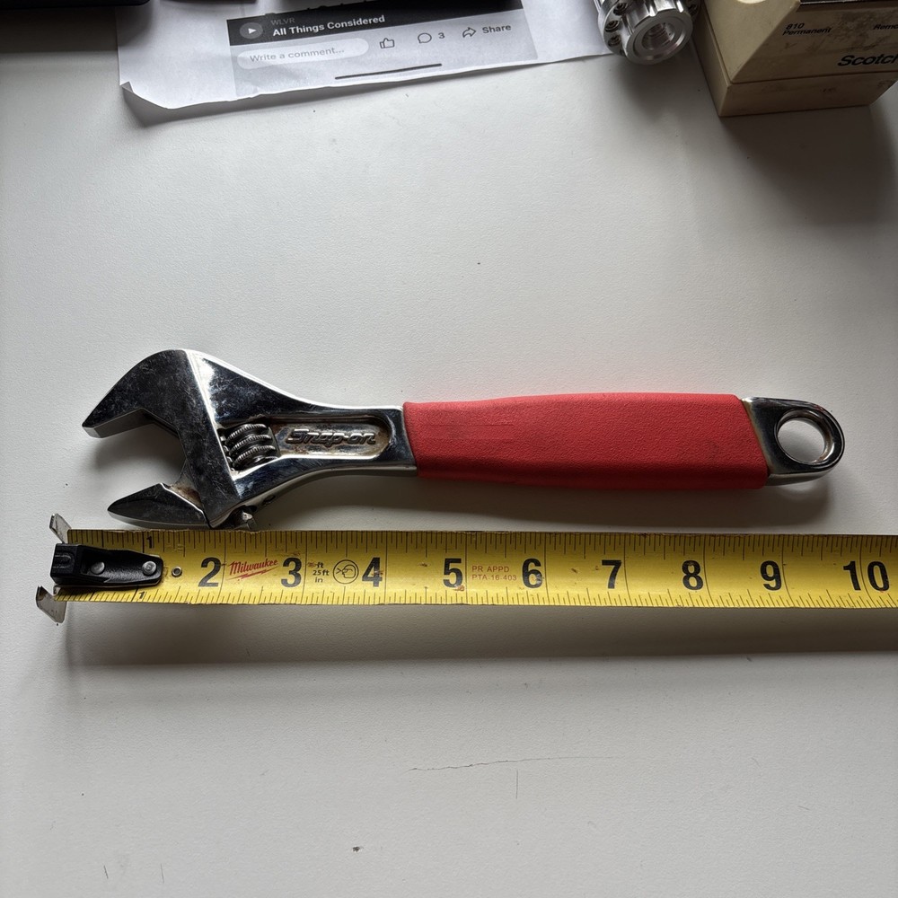 SNAP-ON 10” FLANK DRIVE PLUS ADJUSTABLE WRENCH ADH10 🇺🇸 NICE!