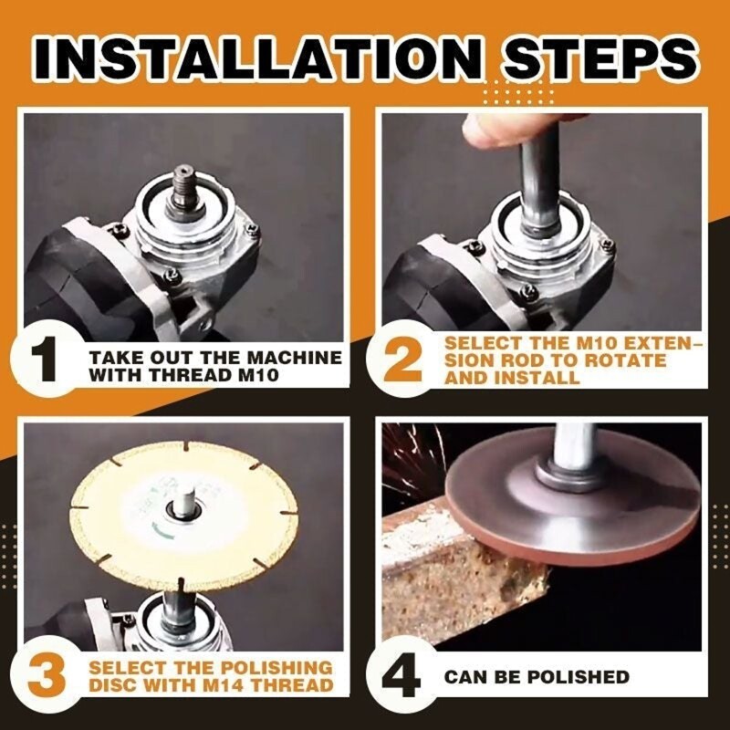 Thread Grinder Extension Shaft for Polishing Pad Grinding Connection
