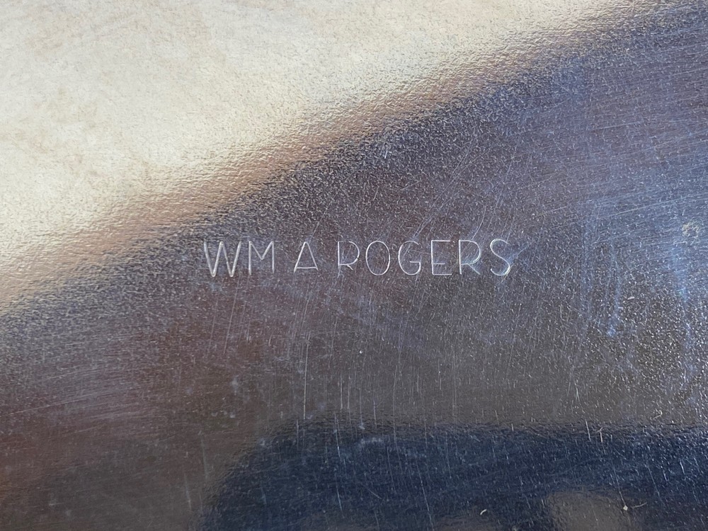 Vintage WM A Rogers Footed Silverplate Candy Dish 3-Foot Serving Bowl Scalloped