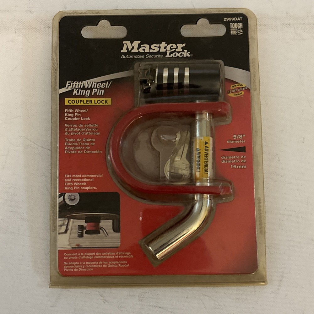 Master Lock Fifth Wheel/King Pin Coupler Latch & Receiver Lock -- 2999DAT