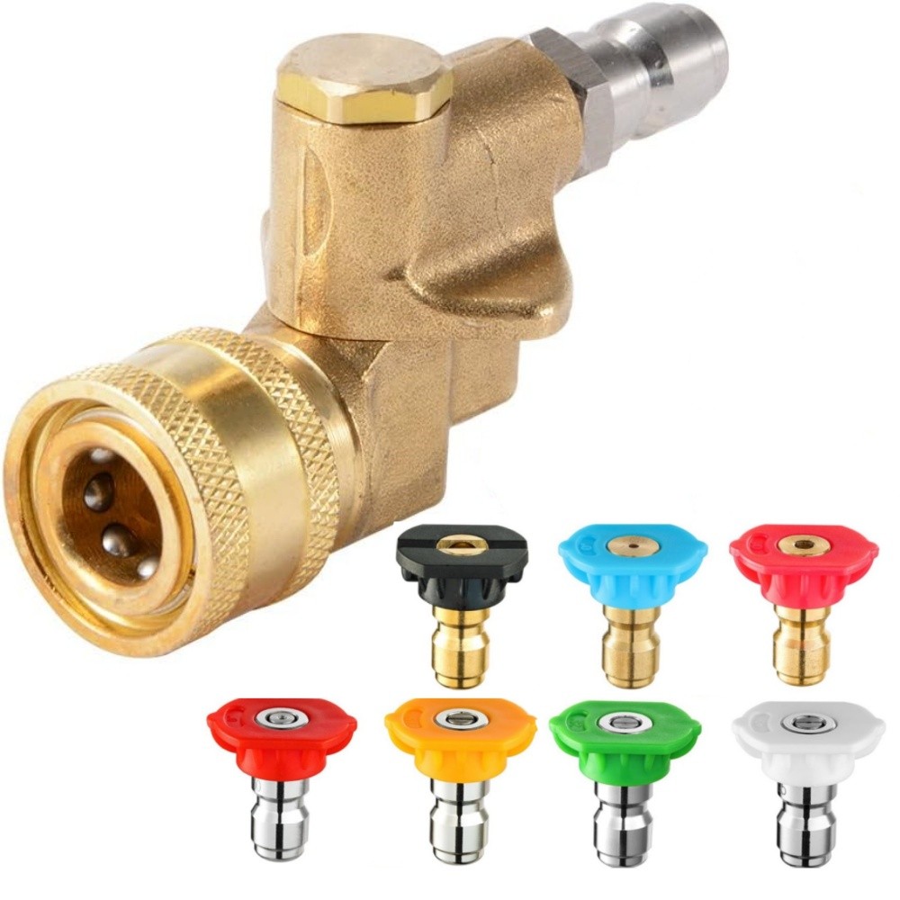 7 Nozzle Tip Pressure Washer Spray Quick Connect Pivot Adapter Coupler 5 Angle
