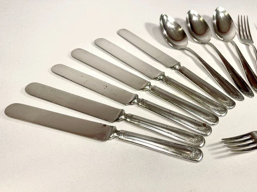 Vintage, Oneida Community 1916, Silver Plate Flatware Set, Modjeska Pattern