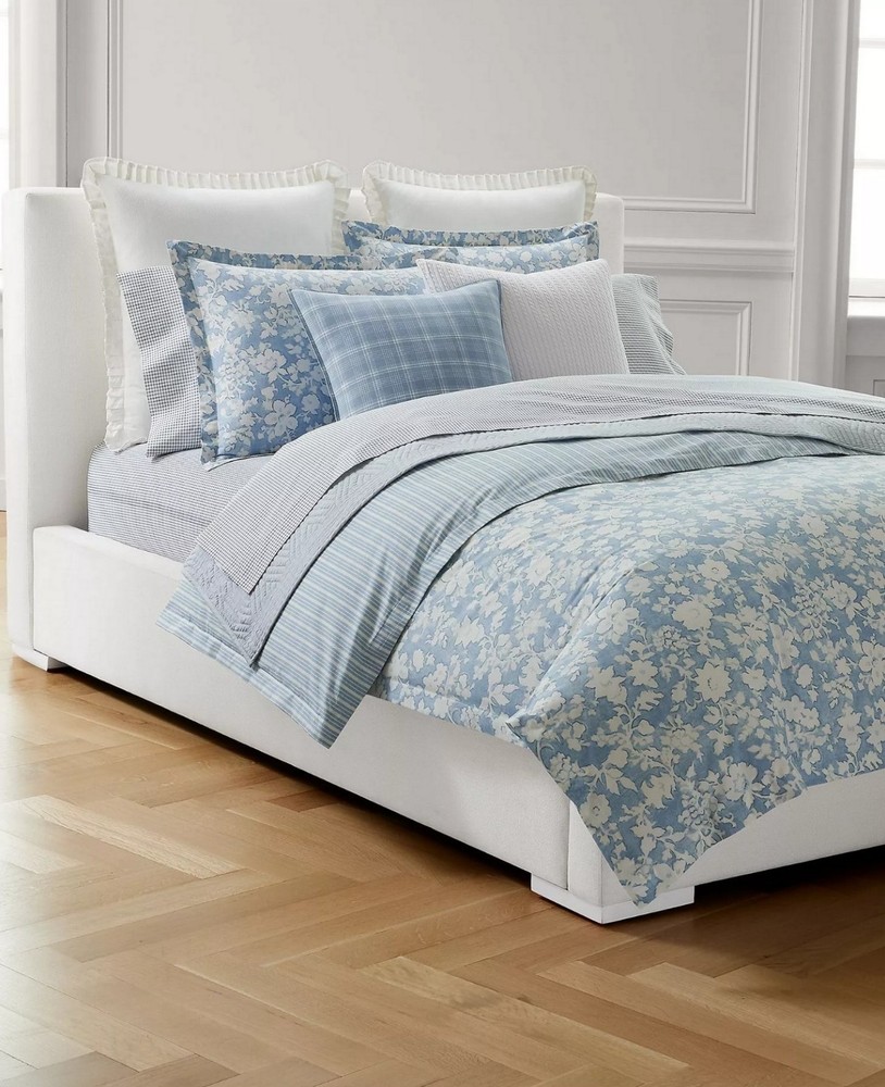 Ralph Lauren Heather Reversible 3-Pc. Comforter Set King Blue/Multi $430