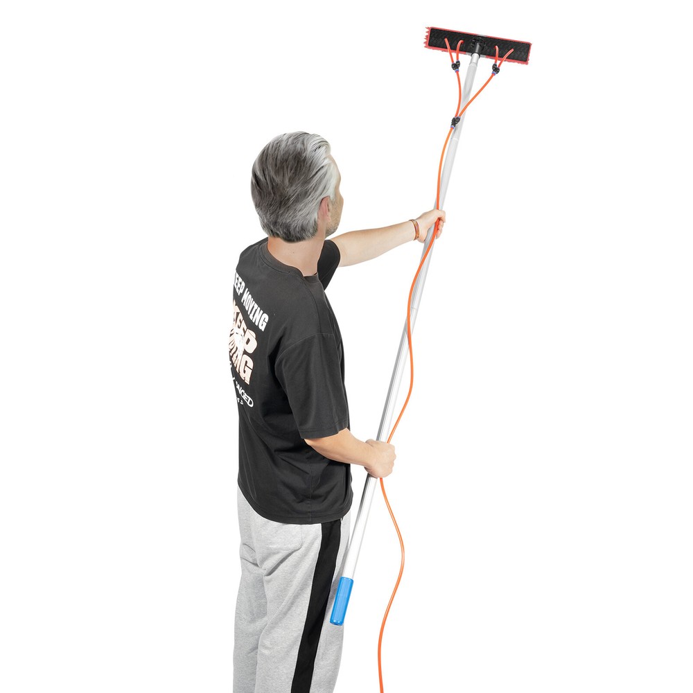 Window Solar Panel Cleaning Extendable Telescopic Pole Water Fed Brush Washer