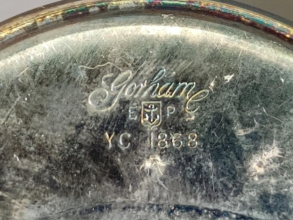 VTG Gorham Silverplate Baby Cup & 2 Godinger Silver First Curl Trinket Boxes