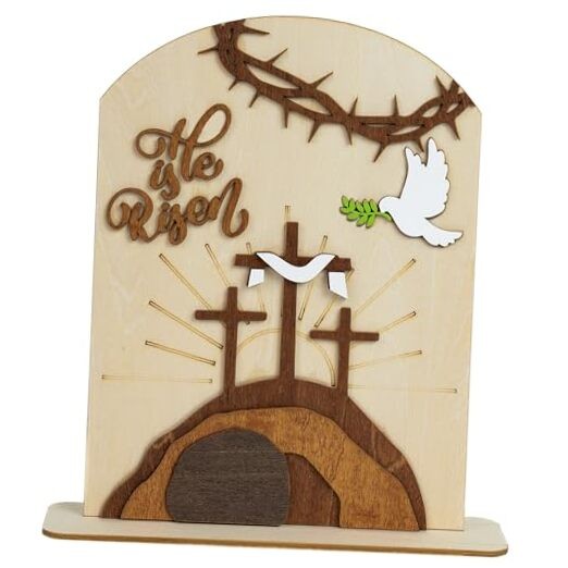He Is Risen Gifts For Adults, Easter Decor Resurrection Scene Empty Tomb,