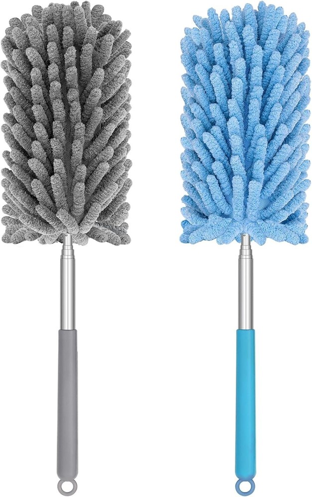 360° Bendable Hand Duster with Telescoping Pole - 2 Pack for Easy Cleaning