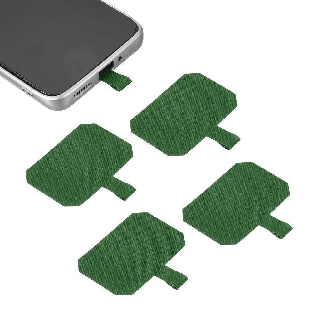 5pcs Phone Tether Tab, Universal Octagonal Phone Lanyard Patch, Dark Green