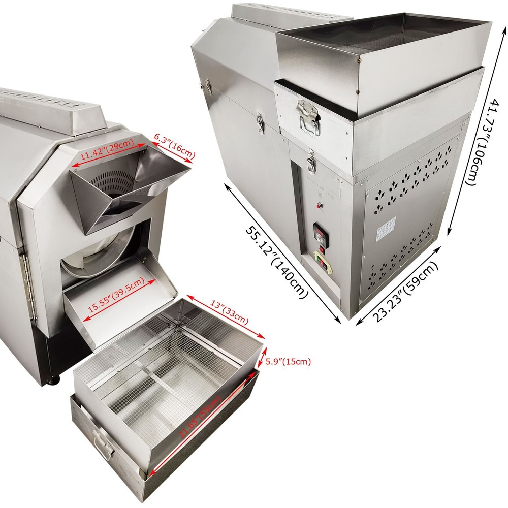 Coffee Bean Nut Dried Fruit Roaster Roller Roasting Machine Electric Heating