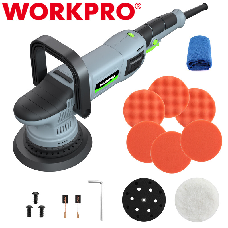 WORKPRO 6" 1080W Buffer Polisher Dual Action Orbital Polish Set 6 Variable Speed