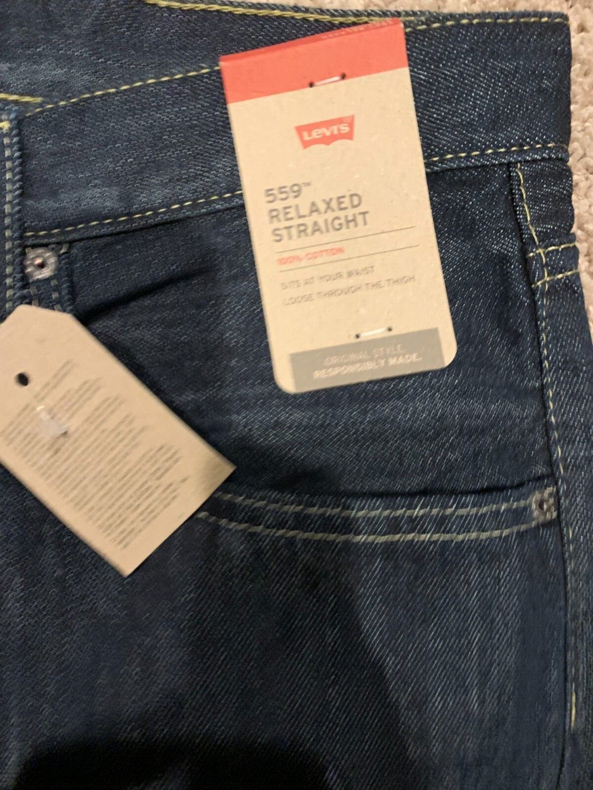 Levi's 559 Relaxed Straight Fit Jeans Blue Big & Tall Sizes NWT RT$69.50 0004
