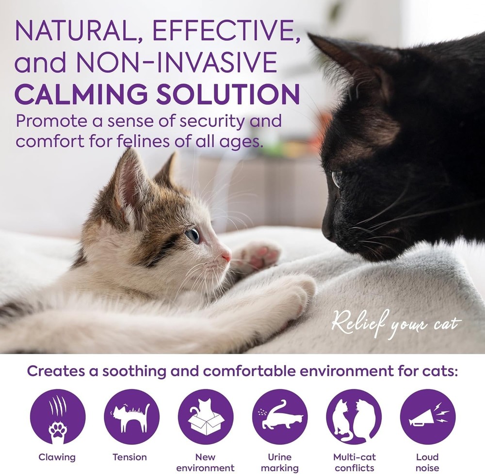 Cat Pheromone Diffuser Set - Long-lasting Calm for Cats, 3 Pack