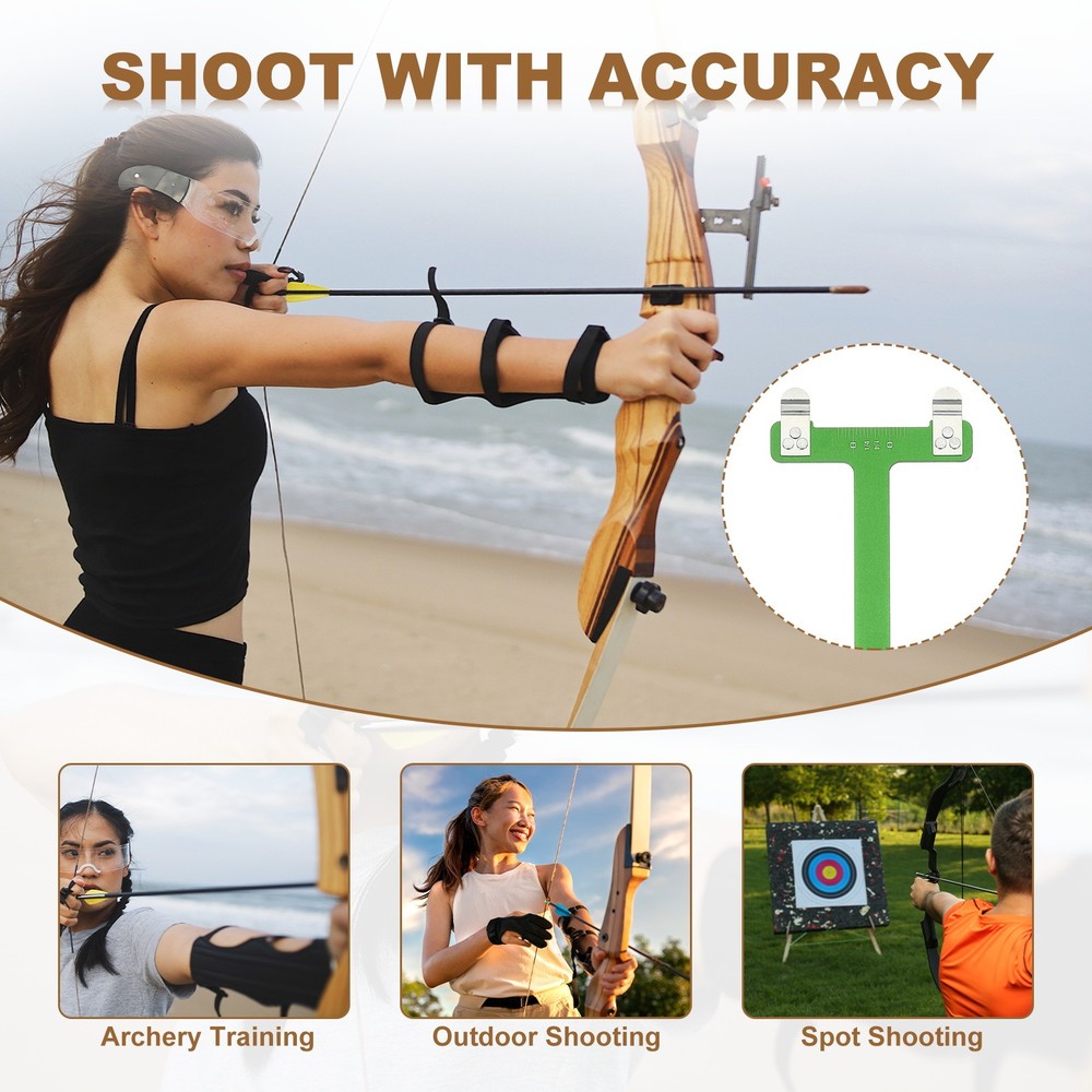 Archery Bow Square, T-Shape Ruler Turning Bow String Measurement Tool Green