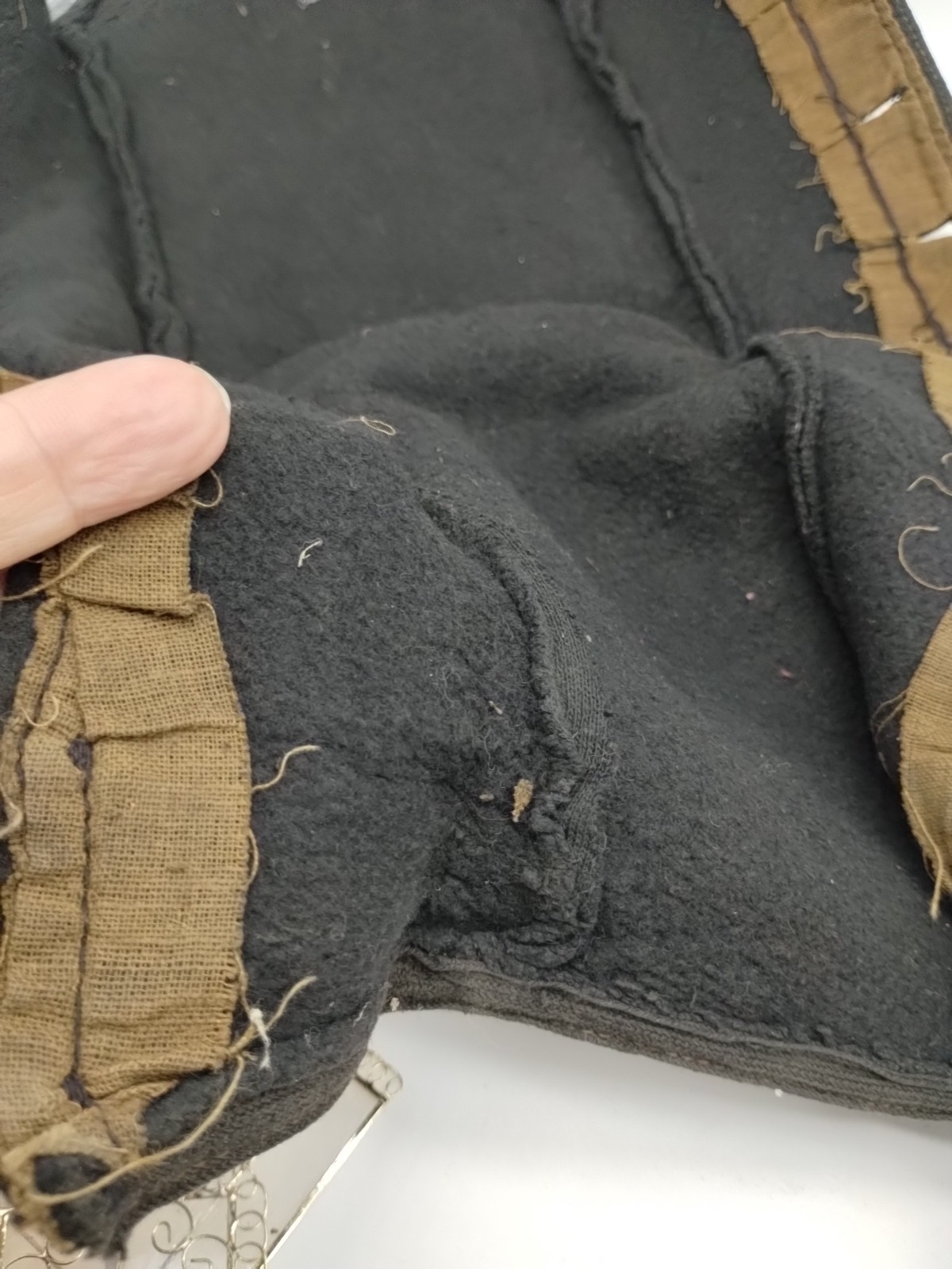 Pair Of Antique Vintage Victorian Wool Felt Brown Boot Spats