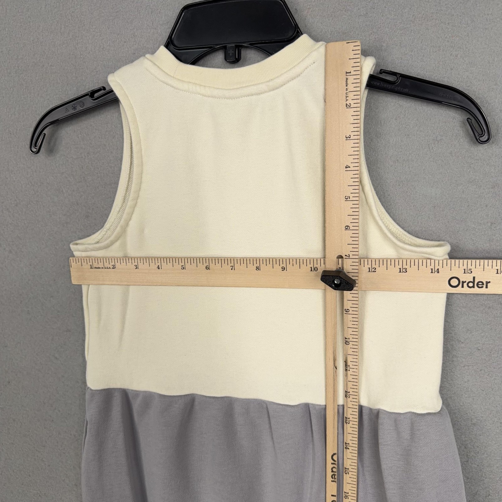 Nike Dress Girls Medium Cream Gray Black Colorblock Sleeveless Just Do It