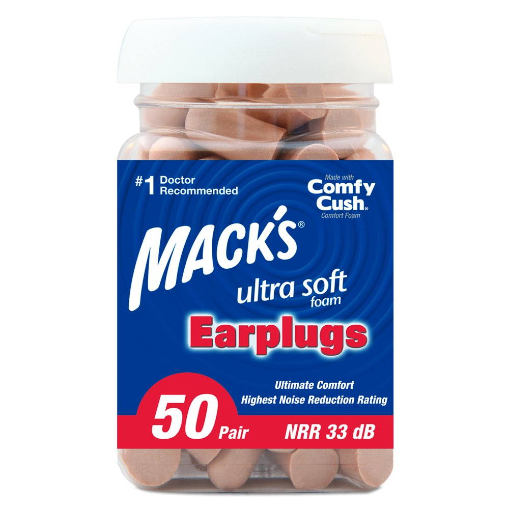 Mack'S Ultra Soft Foam Earplugs, 50 Pair - 33Db Highest NRR, Comfortable Ear Pl