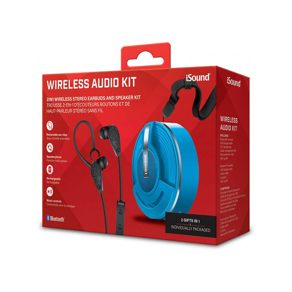 iSound Bluetooth Wireless Audio Kit Blue Comfortable Compact High Performance