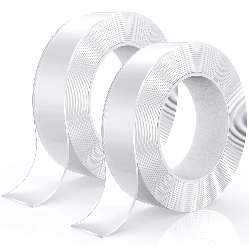 2 Rolls Multipurpose Removable Double-Sided Clear Mounting Tapes Heavy Duty