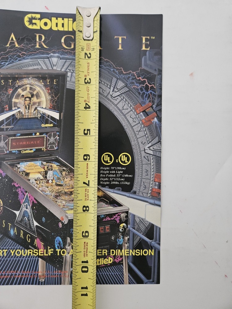 Stargate Pinball Machine Ad Original