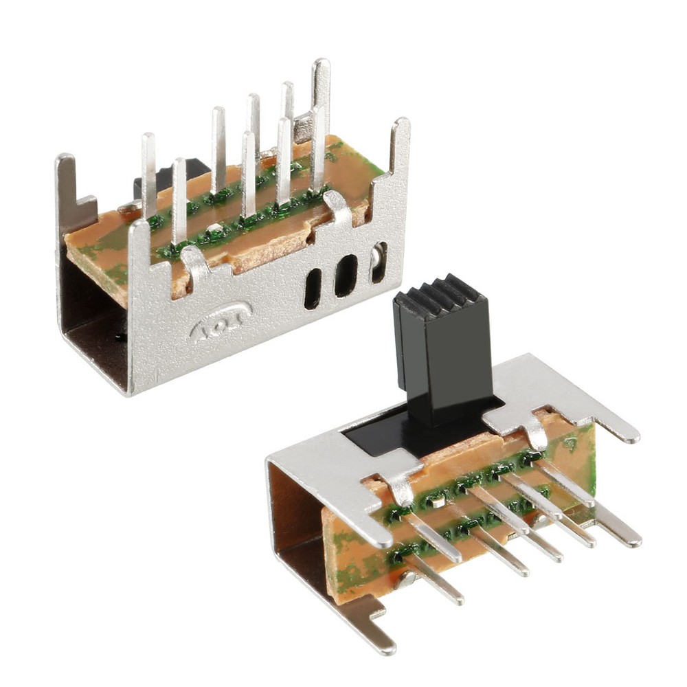 30pcs 6mm Horizontal Toggle Switch DP3T 2P3T 8 Terminals PCB Panel Latching