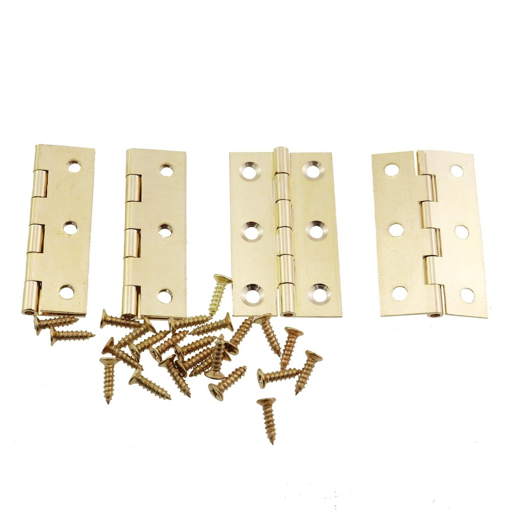 2PCS 2mm Thick Solid Brass Butt Hinge Round Corner Mortise Hinge Cabinet Door...