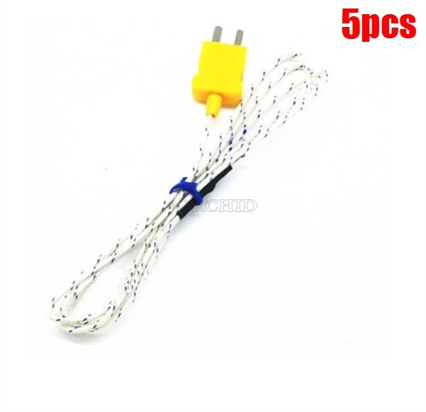 5Pcs 1M Wire K Type Thermocouple Sensor Probe Test Temperature hp