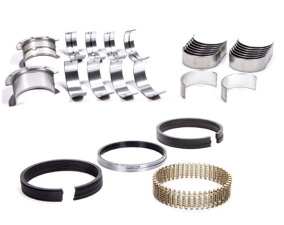 Main & Rod Bearings w/ Piston Rings for 1970-1980 Chevrolet SBC 400 6.6L