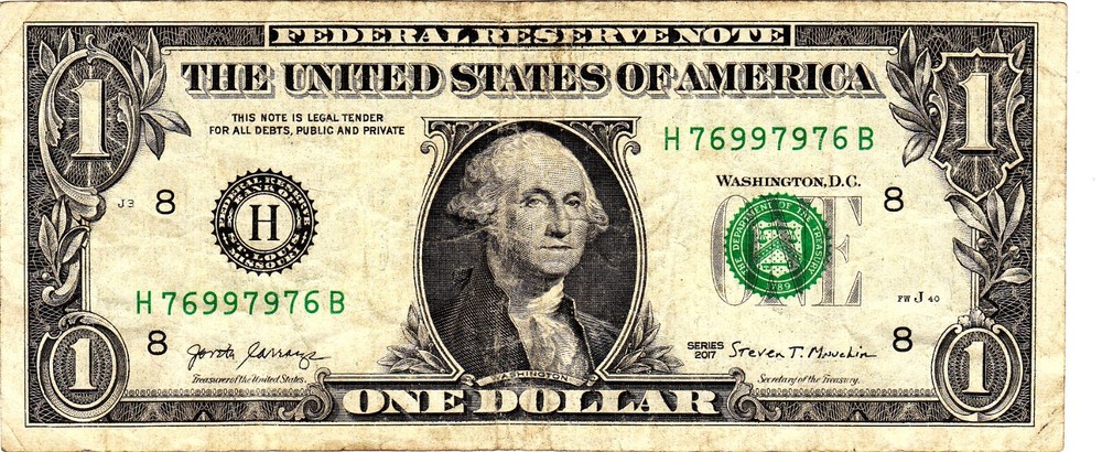 $1 2017 Fancy Serial H76997976B