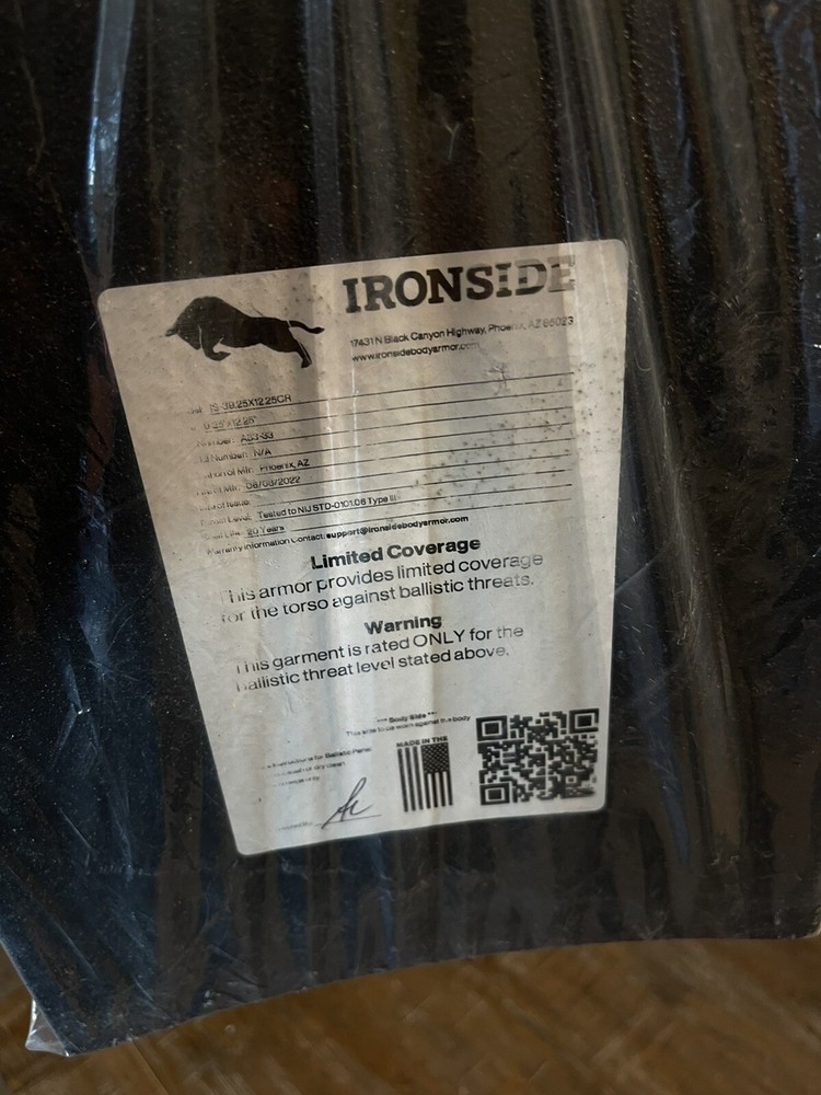 (2) Ironside STRIKE FACE PLATE INSERT X-LARGE CHEST AND BACK