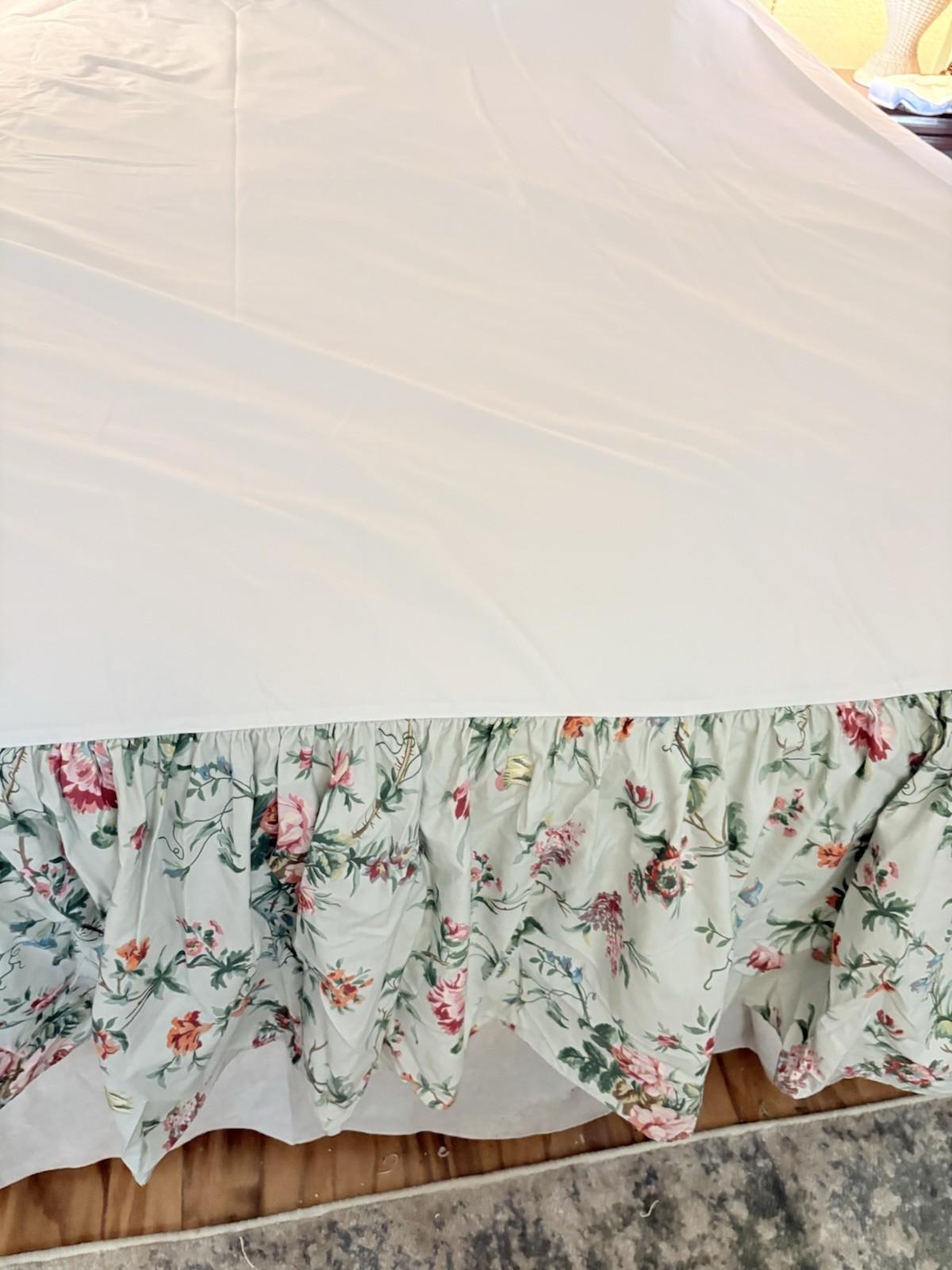 Ralph Lauren Toulouse King Bed Skirt Dust Ruffle - Pewter Excellent