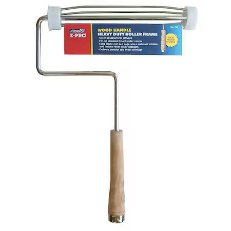 Premier 769 Paint Roller Frame, 5 Wire Cage, Wood Handle, 9" Rollers