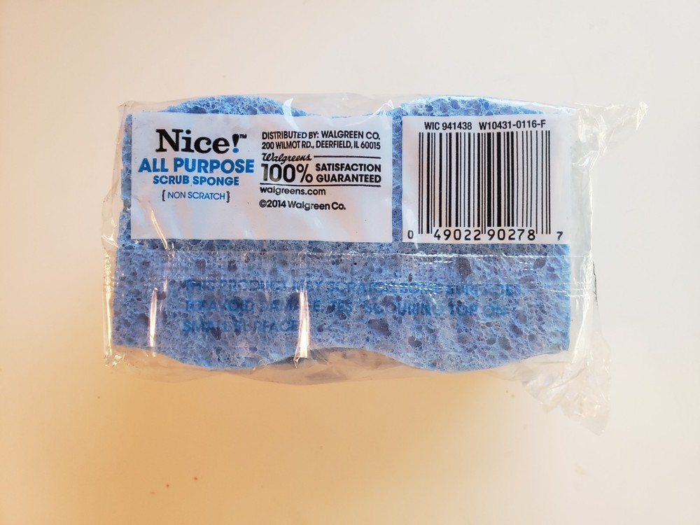 NICE ! All Purpose Scrub Sponge 3 Pack (Non Scratch)