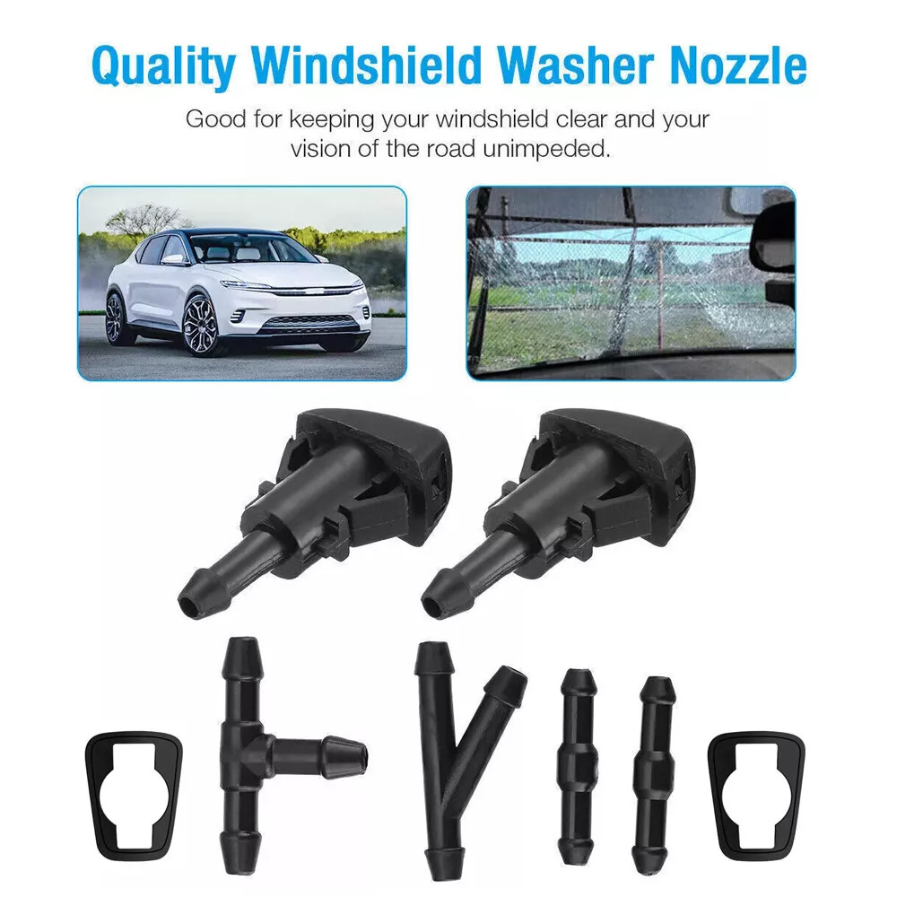2PCS Windshield Washer Wiper Water Spray Nozzle for Chrysler 300C Jeep Dodge Ram