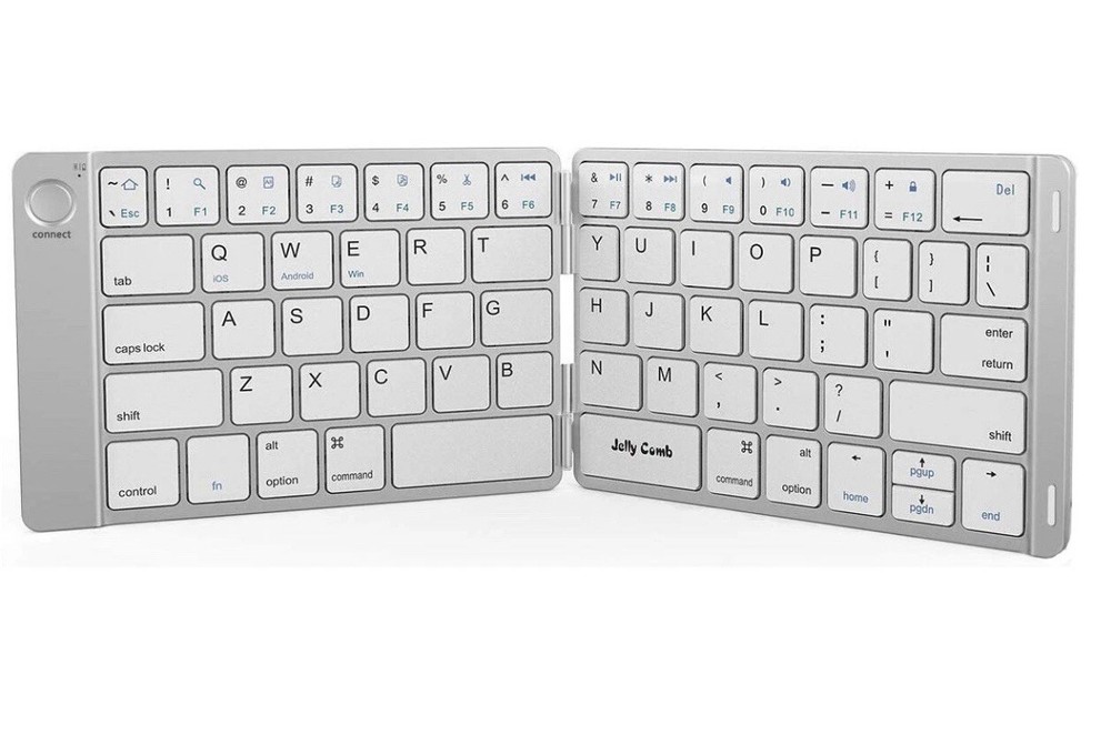 Wireless Keyboard Folding Rechargeable Portable Compact for Cell Phones