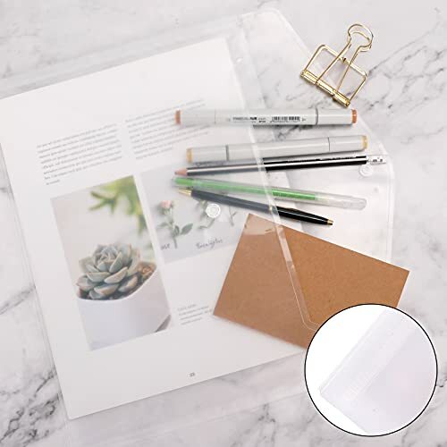 50pcs Poly Envelope,Clear Plastic Envelope Folder,Waterproof,Letter Size,A4 Size