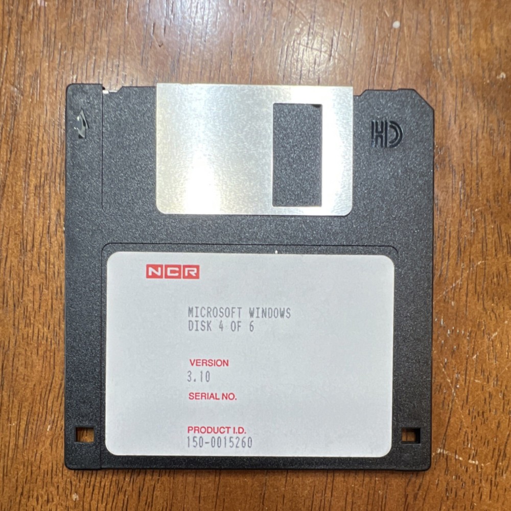 NCR Microsoft Windows 3.10 Floppy 3.5" Operating System 6 Disk Set English